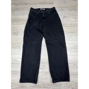 Levis 94 Baggy Jeans Womens 27 High Rise Straight Leg Black Denim A3510-0000